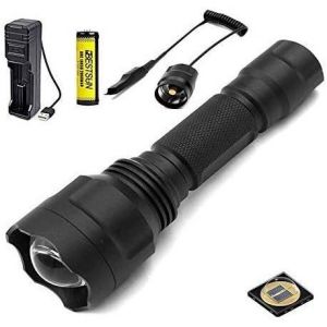 Dool-Lampe Torche De Chasse Infrarouge 850nm,Lampe De Poche Chasse ¿¿Clair De Nuit Avec Illuminateur Infrarouge ¿¿ Zoom De 38mm-¿¿ Utiliser Avec Le Dispositif De Chasse Et De Vision Nocturne - Neuf
