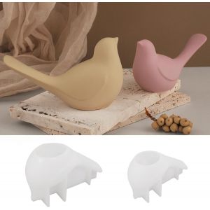 2pi&egrave;ces Moule Resine Epoxy Pour Petit Oiseau, Platre Pour Moulage Oiseau Moule Bougie - Neuf