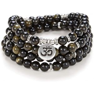 Eryi-Yoga Symbole 8mm Mala Perles Bracelet 108 Spirituel Collier Méditation Accessoires Bijoux Pour Femmes Hommes Cadeaux - Neuf