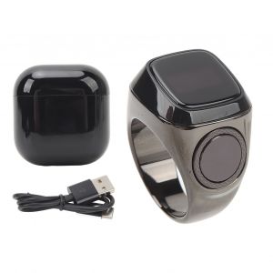 Bague Intelligente Pour Rappel De Priere, En Alliage D'aluminium Abs, Bluetooth, Electronique, Musulmane, Avec Affichage, Noire, 22 Mm - Neuf