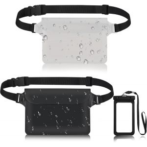 Kalanka-2pcs Sac Étanche Etui Pochette Imperméable Avec Sangle Réglable, Sac Imperméable À Ceinture, Pour Natation, Rafting, Kayak, Canotage, Camping, Protection Téléphone/Argents/Cartes - Neuf