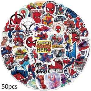 50 Pcs Spiderman Autocollant Planche &Agrave; Roulettes Ordinateur Portable Guitare Bouteille D'eau Bricolage D&eacute;calcomanie Planche &Agrave; Roulettes D&eacute;coration D'ordinateur Portable 50pcs - Neuf
