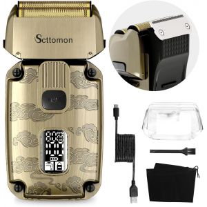 Homme Feuille Électrique Rasoir Réparation De Barbe Rasoir Tête De Rasoir Tondeuse À Cheveux Sans Fil Imperméable À L'eau - Neuf