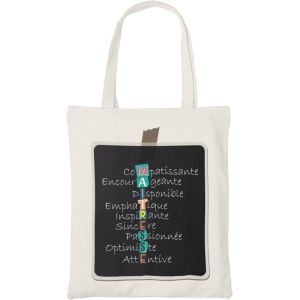 SJZG-- Tote Bag Avec Jeux De Mots Pour Offrir &agrave; La Maitresse D'&Eacute;cole &iquest; Id&eacute;e Cadeau Fin D'Ann&eacute;e, Noel &iquest; Pochette Atsem, Sac Personnalis&eacute;, Sac Cabas En Coton, Cadeau Femme - Neuf
