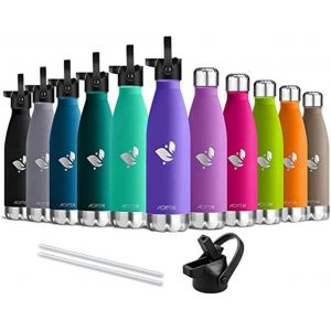 Tzf-Bouteille D'eau En Acier Inoxydable Isol&eacute; &Agrave; Double Mur - 350ml/500ml/750ml - Gourde Isotherme &Eacute;tanche Sans Bpa, Gourde Inox Bouche Standard, Gourde Enfant Pour Sport, Gym, Voyage - Neuf