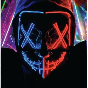 Masque Effrayant &laquo; Purge &raquo; &Agrave; Led Pour Hommes Et Femmes,Contr&ocirc;lable,Visage Lumineux,Pour Halloween,Carnaval (Choix De Couleur) - Neuf