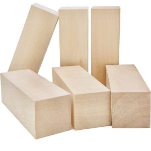 Mevronisshop-Lot De 6 Blocs De Sculpture En Bois De Tilleul - 15,2 X 5,1 X 5,1 Cm - Neuf