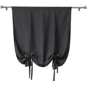 Ensemble De 1 Court Rideau Occultant Solide Pour Attacher Un Rideau Romain De Couleur Unie Pour Petites Fenêtres - Neuf
