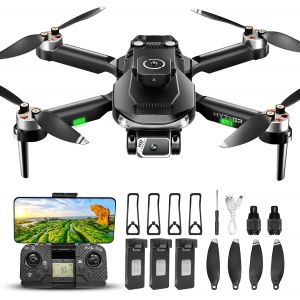Asfasfq-Hytobp S165 Max Drone Avec Caméra 1080p, Drones Professionnel, 90°Réglage Électrique, Vidéo En Direct 5g Wifi, 40mins De Vol (3 Batteries), Quadricoptère Avec One Key Take Off/Landing, ¿249g,-Hytobp - Neuf
