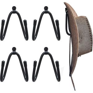 Cowboy chapeau Rack chapeau Porte-chapeau Organisateur Chapeau Support mural - 4/pk Aucun chapeau - Neuf