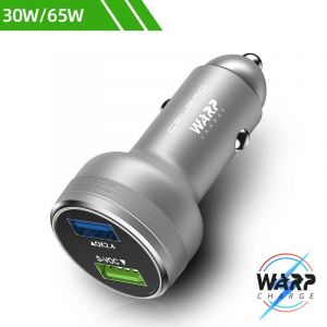 Chargeur De Voiture Pour Oneplus 9r 10 Pro Nord Ce 2 5g 8 7t Pro Warp, Charge Rapide 80w 65w 30w, 2 Ports Usb 65w Silver - Neuf