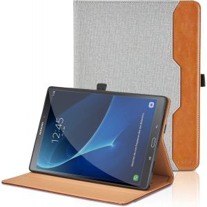 Coque Pour Samsung Galaxy Tab A6 10.1 Pouces 2016 Sm-T580/T585 Pu Cuir Cover Tablette Housse De Protection Auto R&eacute;veil/Sommeil, Multi-Angle Flip Portefeuille &Eacute;tui Avec Fonction Support - Gris - Neuf
