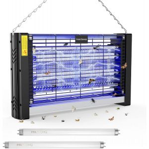 CHECARZHN--NO1-Tue Mouche Electrique Double Grille Format Xxl, 20W Uv Lampe Anti-Moustique, Pièges À Mouche Tueur Lampe, Destructeur D' Insectes, Maison, Cuisine, Bureau, 2 Ampoules De Rechange - Neuf