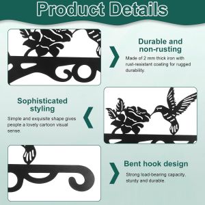 KALANKA-Lot de 2 crochets de suspension pour plantes - Support de jardinière de balcon - Support mural pour suspendre des plantes - Mangeoire à oiseaux - Lanterne - Neuf