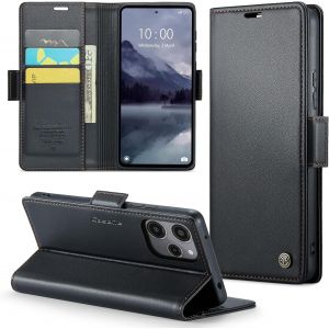 SJZG-Coque Pour Xiaomi Redmi 12/Poco M6 Pro 5G &Eacute;tui Portefeuille Cover En Cuir Pu Wallet Avec Cartes Magn&eacute;tique Et Rfid Protection Antivol Folio Housse Xiaomi Redmi 12/Poco M6 Pro 5G Case, Noir - Neuf