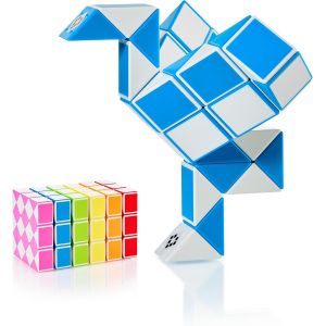 Magic Snake Cube | Jouet de Poche pour Les Enfants de 4 &agrave; 8 Ans | Cadeau Anniversaire Enfants invites | Cadeau pour &eacute;l&egrave;ves - 36 Blocs | 2,3 mm x 1,8 mm | Bleu - Neuf