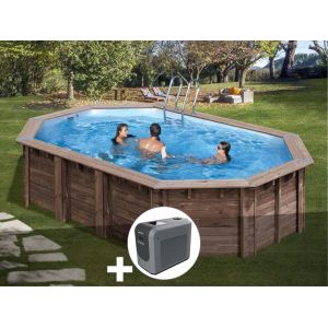 Kit piscine bois Gré Macadamia 6,32 x 3,35 x 1,30 m + Poolican - Neuf