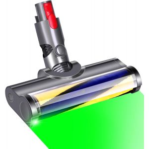 Brosse pour Dyson V10 V11 V15 V8 V7,Tête de Brosse à Rouleau avec Lumières LED pour Révéler la Poussière Invisible,Adaptée au Nettoyage des Planchers Durs,Accessoires de Brosse - Neuf