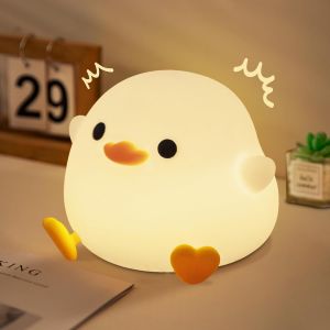 Bnhgc-Veilleuses Pour Enfants/Bébé, Cute Canard Lampe De Chevet En Silicon, Luminosité Réglables, Lumière Usb Rechargeable, Chambre Décorations, Cadeaux D'anniversaire Et De Noël Pour Garçon/Filles - Neuf