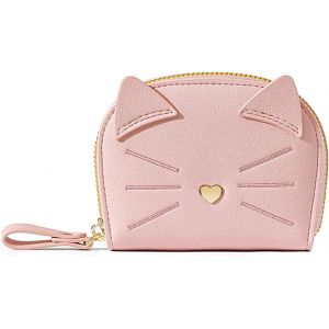 Porte Carte De Cr&eacute;dit Femmes,Pu Cuir Porte-Cartes De Visite Protection Rfid Portefeuille Porte Monnaie Fermeture &Eacute;clair Cr&eacute;dit Portefeuille Avec 11 Emplacements Pour Cartes Women'S Wallet,Rose Chato - Neuf