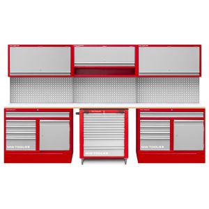 Mobilier d'atelier 3,3 m avec servante d'atelier MW Tools PRACO355W - Neuf