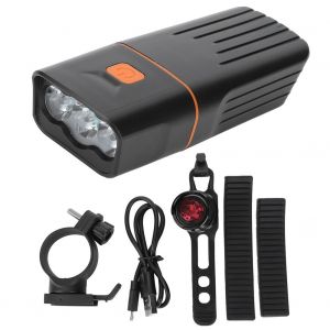 Hjlian Feu Avant Et Arriere De Velo Rechargeable Par Usb 3 En 1, Multifonction, 3 Led, Etanche - Neuf