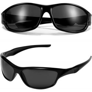 Kathlelxh-Lunettes De Soleil Polarisées Pour Homme, Protection Uv380, Monture Ovale, Lunettes De Soleil De Sport Polarisées En Polycarbonate Avec Protection 100 % Uv, Super Légères Pour La C[H1393] - Neuf