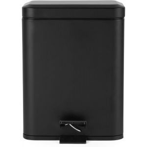 Poubelle &Agrave; Double Compartiment U2013 Poubelle De S&eacute;paration Rectangulaire, 5 L, Seau Int&eacute;rieur Amovible, P&eacute;dale &Agrave; Pied, Grande Poubelle Pour Bureau, Salle De Bain, Chambre &Agrave; Coucher, Noir, - Neuf