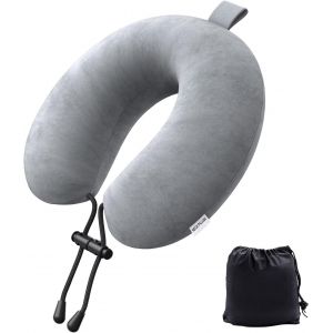 KALANKA-Oreiller de voyage en mousse &agrave; m&eacute;moire de forme l&eacute;ger et rapide pour voyage, camping, coussin de soutien du cou pour avion, train, voiture - Neuf