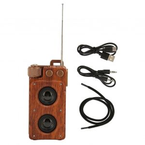 Haut-parleur Bluetooth rétro décor vintage Mini haut-parleur sans fil portable Radio stéréo FM - Neuf