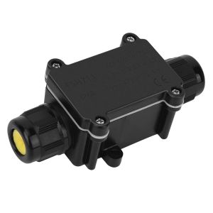 Boite Etanche Electrique Exterieur IP68, 2 Voies Boite de Jonction Etanche,Boîtier de Raccordement Connecteur de Câble Boite de Dérivation verser Câble Ø 4 mm à 15 mm,Noir - Neuf