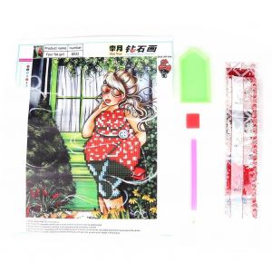 bricolage fait &agrave; la main strass broderie peinture point de croix kit artisanat d&eacute;coration murale (8032 fille) - Neuf