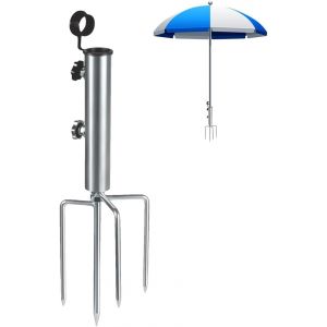 Ulteronixshop-Pied De Parasol Avec 4 Piquets, Amovible Et R&eacute;glable, Support De Parasol En Plein Air, Ancrage Au Sol Robuste, Pour La Plage, L'herbe, Le Sable - Neuf