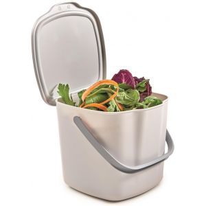 ERYI-, Poubelle Compost Cuisine Avec Couvercle Et Poignée 3L, Composteur Cuisine, Poubelle À Compost 20,5 X 18,5 X 16,7, Made In Italy, Blanche - Neuf