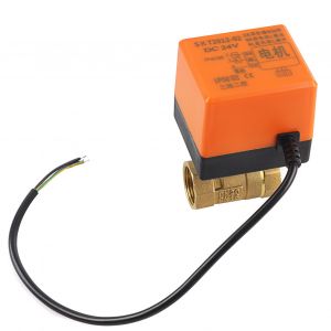 Vanne a boisseau spherique motorisee en laiton a 2 voies 24 V CC G3/4" DN20 pour climatiseur - Neuf