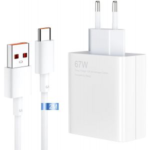 67w Xiaomi Fast Wall Charger Quick Charge For Xiaomi 14 13 12 12t 12s Pro Lite Redmi Note K60 K50 11 11s 12 Pro Plus Poco F5 X5 F4 X4 Gt Black Shark 4 5 Pro 2m 6a Type C Cable Mi Turbo For - Neuf