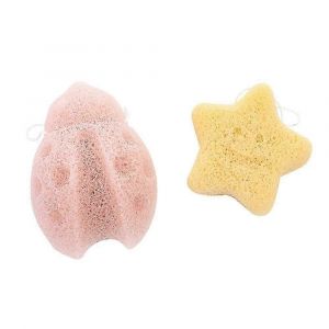Éponge De Bain Pour Bébé Konjac,Éponges De Bain Naturelles En Forme Mignonne Pour Les Nourrissons Et Les Tout-Petits,Ensemble : Coccinelle,Étoile - Neuf
