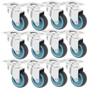 Mevronisshop-Lot De 12 Roulettes Pour Meubles, 50mm Roulettes Pivotantes Roulettes De Transport, Roulettes Charges Lourdes Roue Pivotante À 360°, 50 Kg Par Roue - Neuf