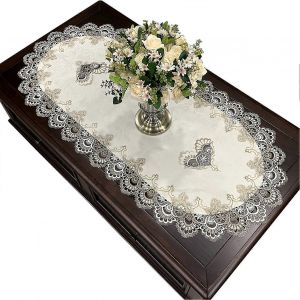 Nappe Simple Chaise Dinning Ovale Couverture Décoration Maison Moderne Brodé Dentelle - Neuf