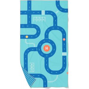 Serviette De Plage/Piscine Enfant Avec Jeu-En Microfibre Séchage Ultra Rapide,Sans Sable-Compacte,Légère (Circuit,L-180 X 100cm) - Neuf