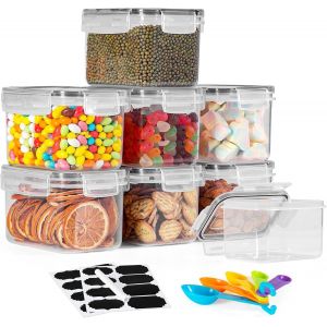 Sjzg-0.8l Boite De Rangement Cuisine Lot De 8, Sans Bpa Bocaux Hermetiques Alimentaires En Plastique Scell&eacute;e Avec Couvercle - Neuf