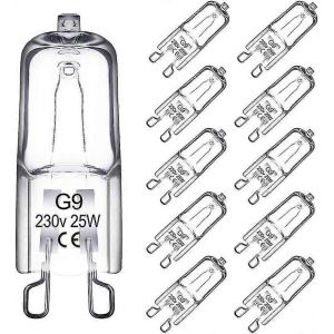 Paquet De 10 Ampoules Halog&egrave;nes G9,Ampoule G9 25w 230v,Dimmable,Lampe Halog&egrave;ne G9,43mm - Neuf