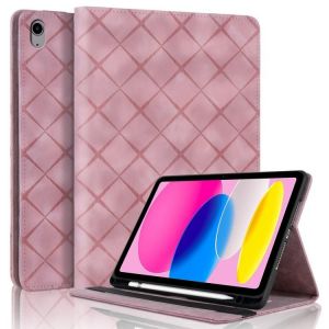 Étui En Cuir À Motif Losange Pour Ipad 11 (11e Génération) Et Ipad 10,9 (10e Génération) 2022/2025 - Rose - Neuf