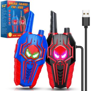 KALANKA-Talkie Walkie Enfants Rechargeable, Jouet Garcon 3 4 5 6 7 8 9 10 Ans Spider Talkie Walkie Cadeau Garcon 3 4 5 6 7 8 9 10 Ans Toki Walki Cadeau Noel Enfant Jeux d'extérieur Enfant 3-10 Ans - Neuf