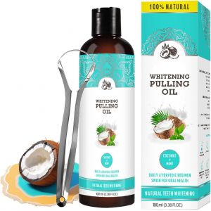 Kalanka-100ml Bain De Bouche &Agrave; L'huile De Noix De Coco,Avec Gratte-Langue,Nettoyage De La Bouche Pour Une Haleine Fra&icirc;che - Neuf