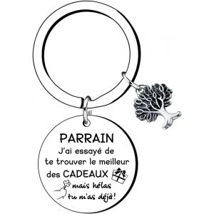 Kal-Cadeaux Porte Cl&eacute;s Parrain Homme Meilleur Parrain - Bijoux Parrain Cadeau Bapt&ecirc;me - Demande Futur Parrain - Cadeau No&euml;l, Anniversaire Parrain - Porte-Clefs - Neuf