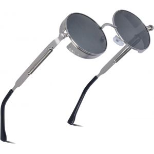Lunettes De Soleil Homme Femme Polarisée Lunette Et Accessoires Vintage Ronde Cadre Métallique Uv400 Protection - Neuf