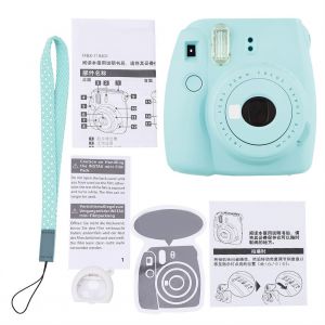 Appareil photo instantane Mini 9 avec miroir a selfie (bleu glacier) - Neuf