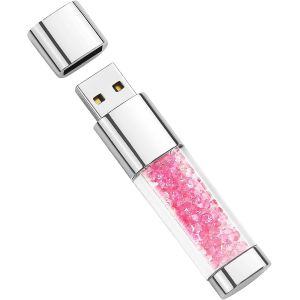 KALANKA-Clé USB 64 Go Cristal Rose Mignon Mémoire Stick USB 2.0 Flash Drive pour Stockage de Données Externe - Neuf