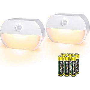 Veilleuse Led À Détecteur De Mouvement, Veilleuse Alimentée Par Piles, Détecteur De Mouvement Pour Toilettes, Couloir, Salle De Bain, Cuisine, Chambre D'enfant - Neuf